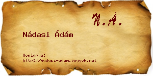 Nádasi Ádám névjegykártya